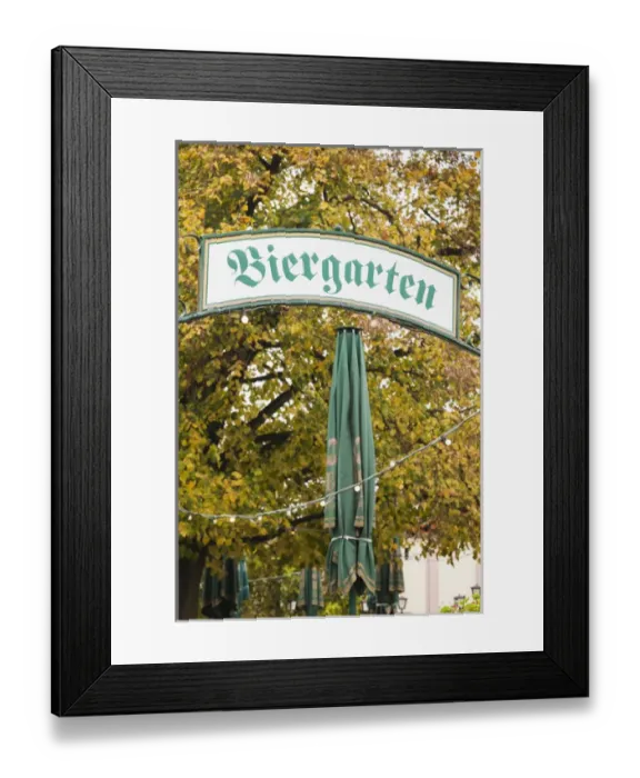 Framed Print : Germany, Rheinland-Pfalz, Speyer, Biergarten sign