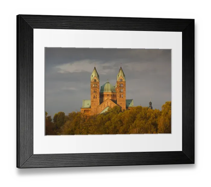 Framed Print : Germany, Rheinland-Pfalz, Speyer, Dom cathedral from Rhein River, sunrise Framed Print : Germany, Rheinland-Pfalz, Speyer, Dom cathedral from Rhein River, sunrise