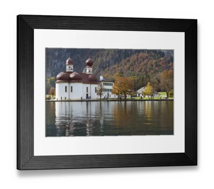 Framed Print : Germany, Bavaria, Konigsee, St. Bartholoma, St. Bartholoma chapel, fall Framed Print : Germany, Bavaria, Konigsee, St. Bartholoma, St. Bartholoma chapel, fall