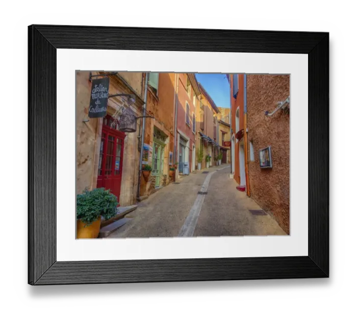 Framed Print : Europe; France; Provence; Roussillion; Town scenes of colorful French Hillside town Framed Print : Europe; France; Provence; Roussillion; Town scenes of colorful French Hillside town
