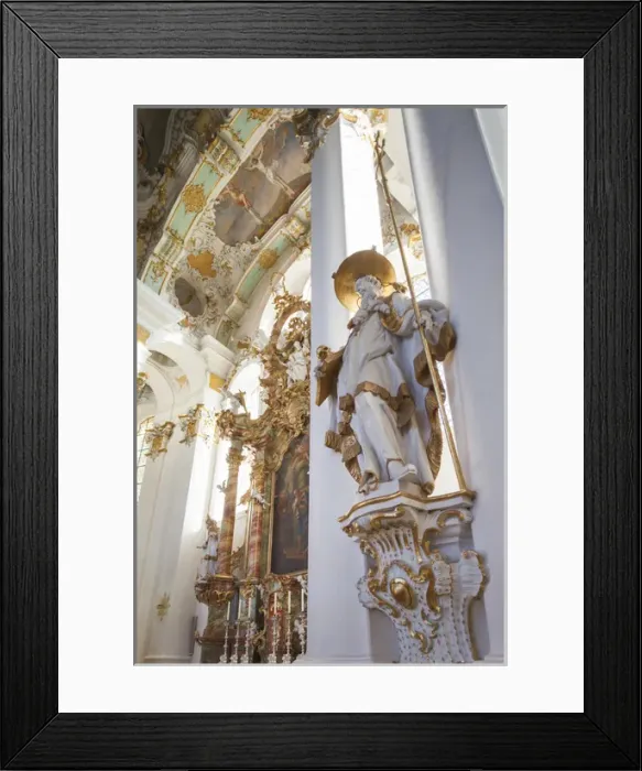 Framed Print : Germany, Bavaria, Wies, Wieskirche church, Bavarian rococo church by Dominikus Zimmerman