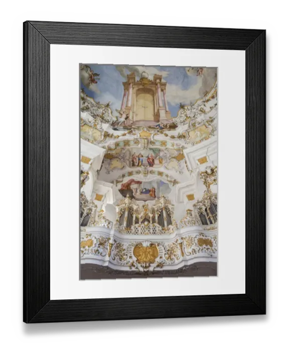 Framed Print : Germany, Bavaria, Wies, Wieskirche church, Bavarian rococo church by Dominikus Zimmerman Framed Print : Germany, Bavaria, Wies, Wieskirche church, Bavarian rococo church by Dominikus Zimmerman