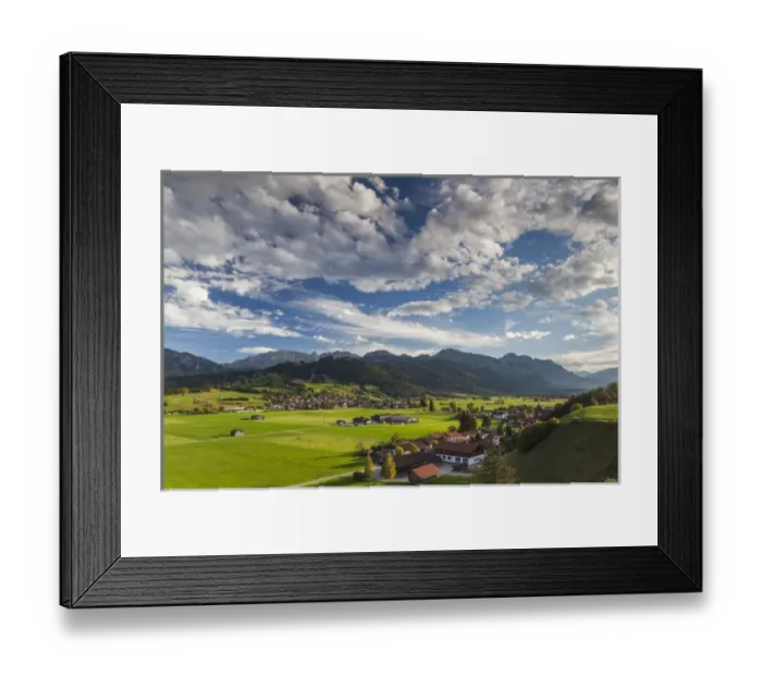 Framed Print : Germany, Bavaria, Berghof, alpine landscape, elevated view Framed Print : Germany, Bavaria, Berghof, alpine landscape, elevated view