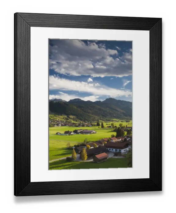 Framed Print : Germany, Bavaria, Berghof, alpine landscape, elevated view