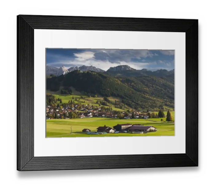 Framed Print : Germany, Bavaria, Berghof, alpine landscape, elevated view Framed Print : Germany, Bavaria, Berghof, alpine landscape, elevated view