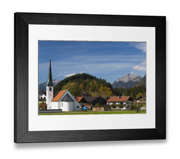 Framed Print : Germany, Bavaria, Graswang, town church
