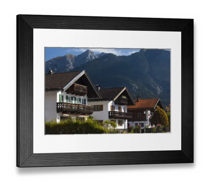 Framed Print : Germany, Bavaria, Wallgau, Bavarian sgrafito building decoration