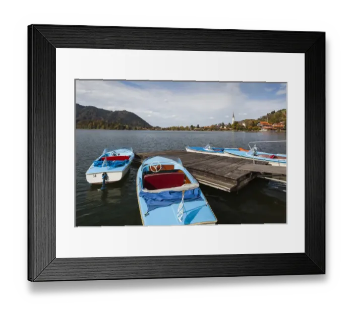 Framed Print : Germany, Bavaria, Schliersee Lake District, Schliersee, lake and boats Framed Print : Germany, Bavaria, Schliersee Lake District, Schliersee, lake and boats