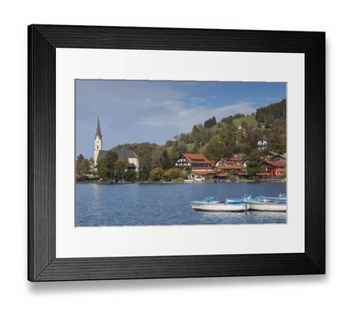 Framed Print : Germany, Bavaria, Schliersee Lake District, Schliersee, lake and boats Framed Print : Germany, Bavaria, Schliersee Lake District, Schliersee, lake and boats