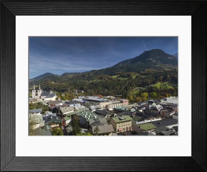 Framed Print : Germany, Bavaria, Berchtesgaden, elevated town view with mountains Framed Print : Germany, Bavaria, Berchtesgaden, elevated town view with mountains