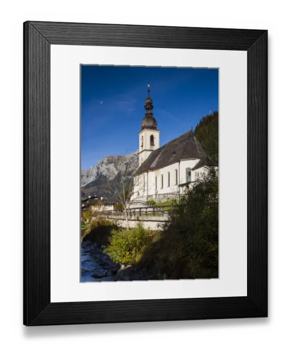 Framed Print : Germany, Bavaria, Ramsau, Ramsau church, fall Framed Print : Germany, Bavaria, Ramsau, Ramsau church, fall