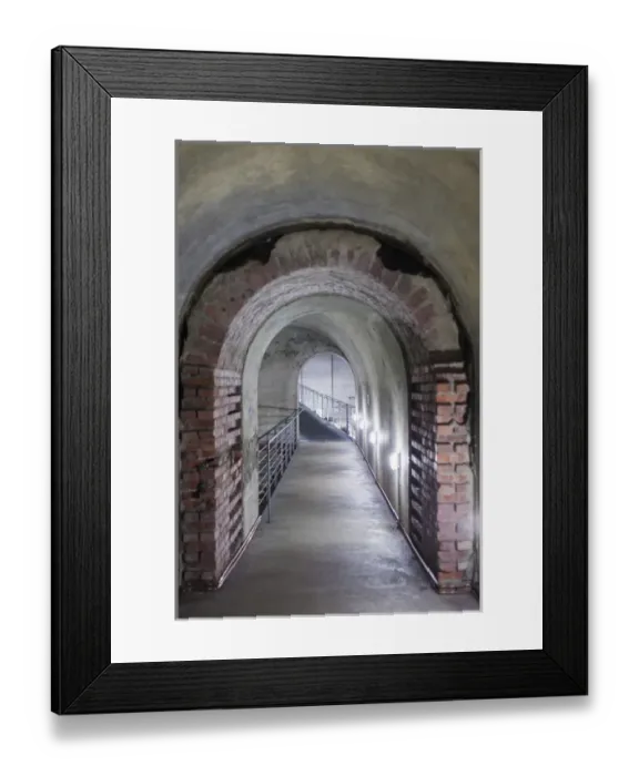 Framed Print : Germany, Bavaria, Obersalzberg, former Nazi air-raid bunker Obersalzberg, bunker interior