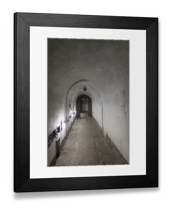 Framed Print : Germany, Bavaria, Obersalzberg, former Nazi air-raid bunker Obersalzberg, bunker interior