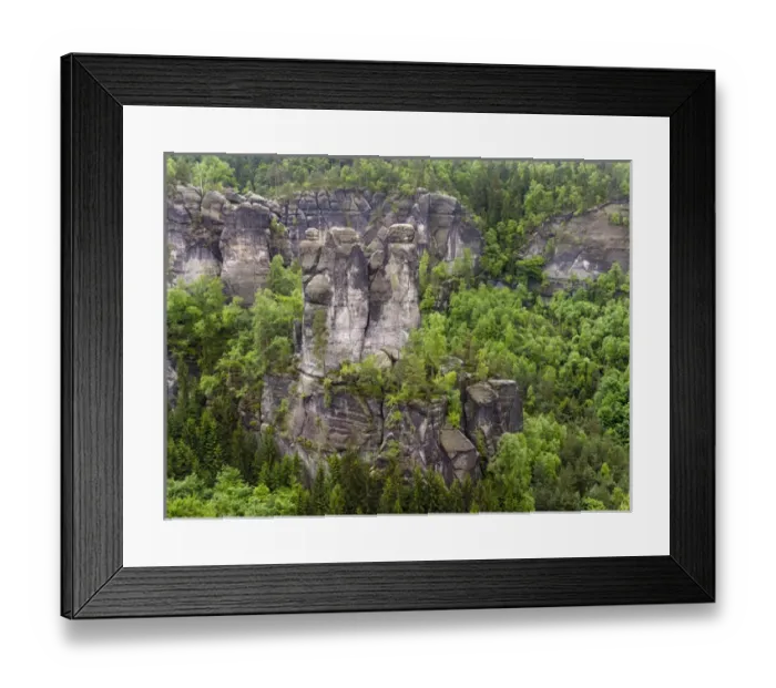 Framed Print : Elbe Sandstone Mountains (Elbsandsteingebirge) in the Saxon Switzerland NP (Saechsische