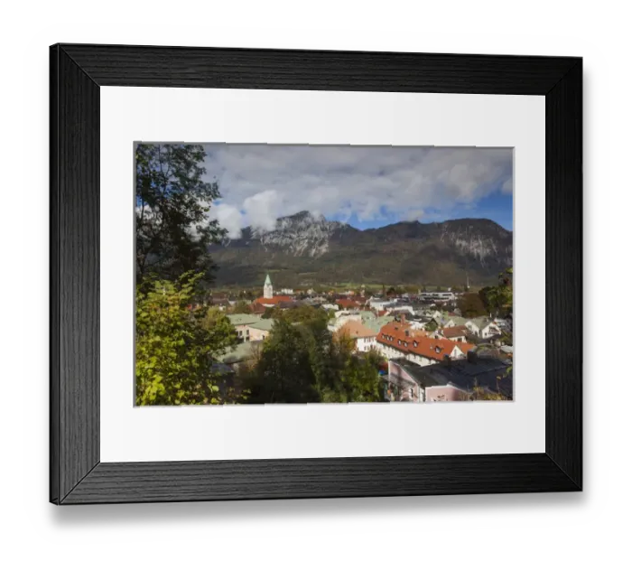 Framed Print : Germany, Bavaria, Bad Reichenhall, elevated town view Framed Print : Germany, Bavaria, Bad Reichenhall, elevated town view