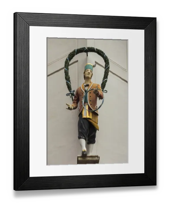 Framed Print : Germany, Bavaria, Munich, shopping district, Theatiner Strasse, building statue Framed Print : Germany, Bavaria, Munich, shopping district, Theatiner Strasse, building statue