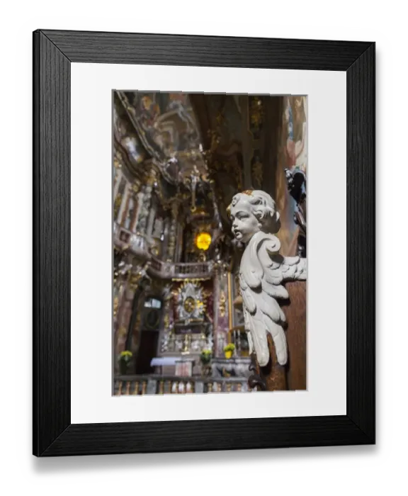 Framed Print : Germany, Bavaria, Munich, Assamkirche, built 1746, late baroque church, interior