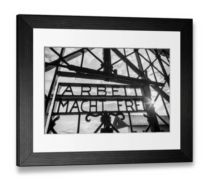 Framed Print : Germany, Bavaria, Munich-Dachau, WW-2 era Nazi concentration camp, entrance gate Framed Print : Germany, Bavaria, Munich-Dachau, WW-2 era Nazi concentration camp, entrance gate