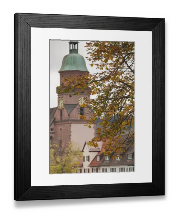 Framed Print : Germany, Baden-Wurttemburg, Black Forest, Freudenstadt, buildings by the Marktplatz, fall Framed Print : Germany, Baden-Wurttemburg, Black Forest, Freudenstadt, buildings by the Marktplatz, fall
