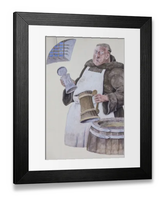 Framed Print : Germany, Baden-Wurttemburg, Black Forest, Alpirsbach, mural at the Alpirsbach Klosterbrau