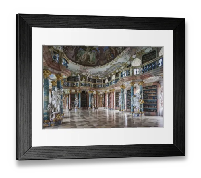 Framed Print : Germany, Baden-Wurttemburg, Wiblingen, Kloster Wiblingen Abbey, 18th century monastery