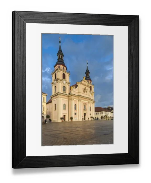 Framed Print : Germany, Baden-Wurttemburg, Ludwigsburg, Marktplatz, Statdtkirche church, dawn