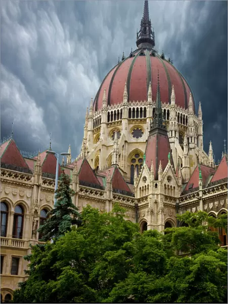 Europe, Hungary, Budapest. Composite of Parliament Building