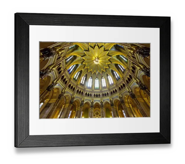 Framed Print : Europe, Hungary, Budapest. Interior dome of Parliament Building