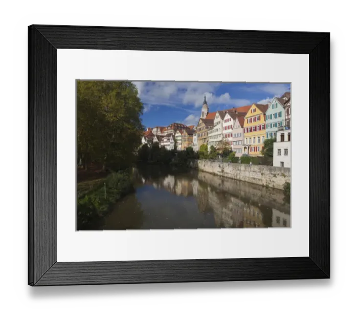 Framed Print : Germany, Baden-Wurttemburg, Tubingen, old town buildings along the Neckar River Framed Print : Germany, Baden-Wurttemburg, Tubingen, old town buildings along the Neckar River