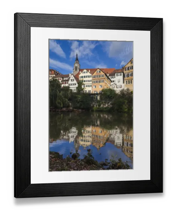 Framed Print : Germany, Baden-Wurttemburg, Tubingen, old town buildings along the Neckar River Framed Print : Germany, Baden-Wurttemburg, Tubingen, old town buildings along the Neckar River