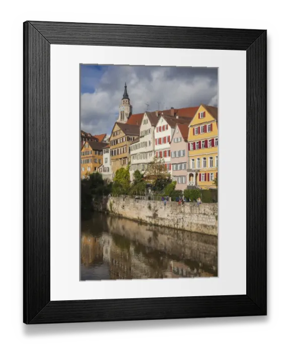 Framed Print : Germany, Baden-Wurttemburg, Tubingen, old town buildings along the Neckar River Framed Print : Germany, Baden-Wurttemburg, Tubingen, old town buildings along the Neckar River