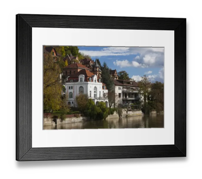 Framed Print : Germany, Baden-Wurttemburg, Tubingen, old town buildings along the Neckar River Framed Print : Germany, Baden-Wurttemburg, Tubingen, old town buildings along the Neckar River