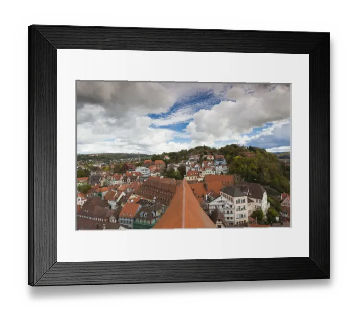 Framed Print : Germany, Baden-Wurttemburg, Tubingen, elevated town view Framed Print : Germany, Baden-Wurttemburg, Tubingen, elevated town view