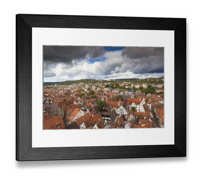 Framed Print : Germany, Baden-Wurttemburg, Tubingen, elevated town view Framed Print : Germany, Baden-Wurttemburg, Tubingen, elevated town view