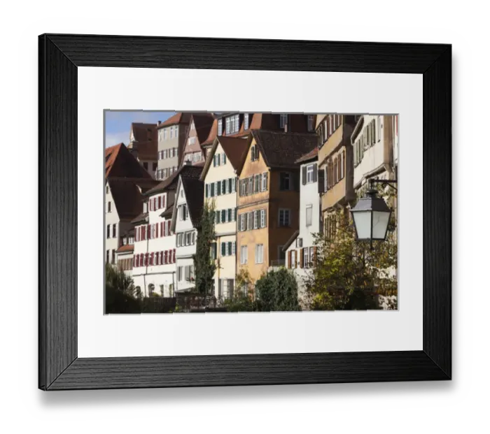 Framed Print : Germany, Baden-Wurttemburg, Tubingen, old town buildings along the Neckar River Framed Print : Germany, Baden-Wurttemburg, Tubingen, old town buildings along the Neckar River