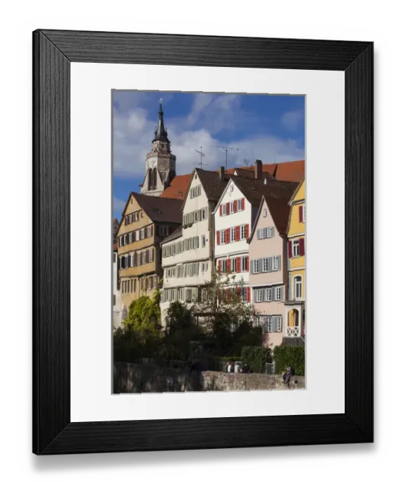 Framed Print : Germany, Baden-Wurttemburg, Tubingen, old town buildings along the Neckar River Framed Print : Germany, Baden-Wurttemburg, Tubingen, old town buildings along the Neckar River