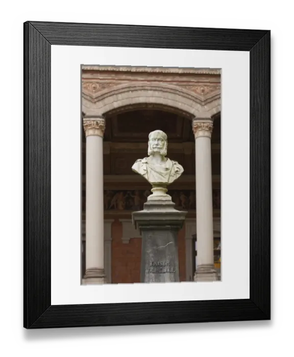 Framed Print : Germany, Baden-Wurttemburg, Baden-Baden, Trinkhalle, Pump Room, bust of Kaiser Wilhelm I