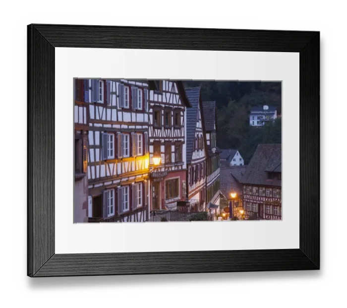 Framed Print : Germany, Baden-Wurttemburg, Black Forest, Schiltach, traditional building details, dawn Framed Print : Germany, Baden-Wurttemburg, Black Forest, Schiltach, traditional building details, dawn