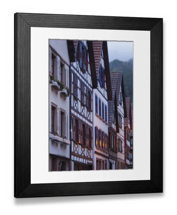 Framed Print : Germany, Baden-Wurttemburg, Black Forest, Schiltach, traditional building details, dawn Framed Print : Germany, Baden-Wurttemburg, Black Forest, Schiltach, traditional building details, dawn