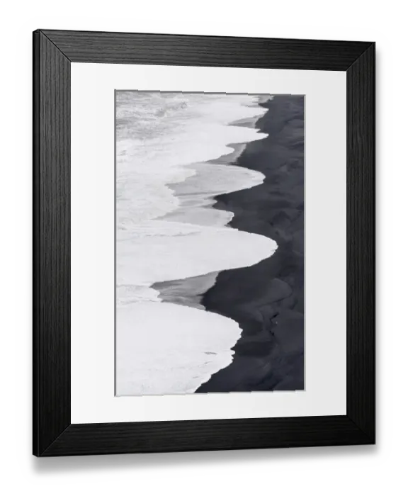 Framed Print : North Atllantic coast near Vik y Myrdal during winter. View towards Solheimasandur