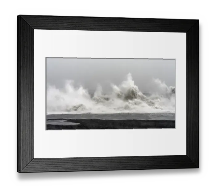 Framed Print : North Atllantic coast near Vik y Myrdal during a winter storm with heavy gales. europe Framed Print : North Atllantic coast near Vik y Myrdal during a winter storm with heavy gales. europe