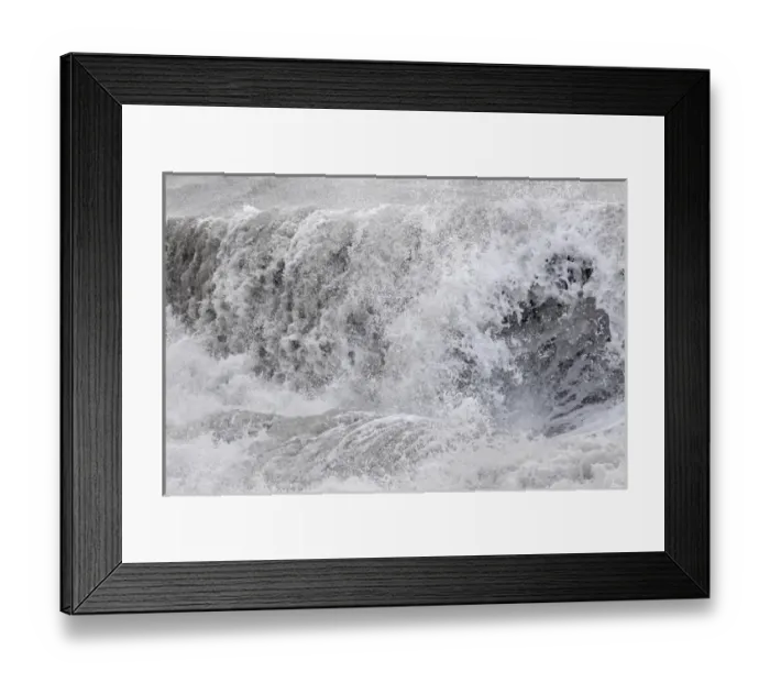 Framed Print : North Atllantic coast near Vik y Myrdal during a winter storm with heavy gales. europe