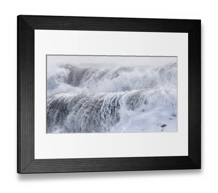 Framed Print : North Atllantic coast near Vik y Myrdal during a winter storm with heavy gales. europe Framed Print : North Atllantic coast near Vik y Myrdal during a winter storm with heavy gales. europe