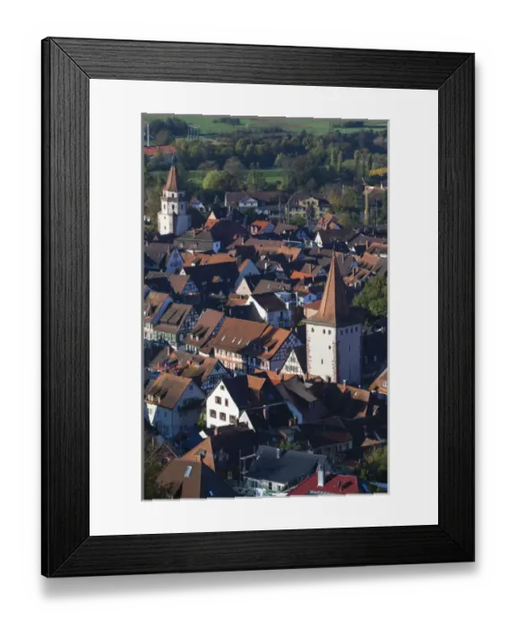 Framed Print : Germany, Baden-Wurttemburg, Black Forest, Gengenbach, elevated town view, fall Framed Print : Germany, Baden-Wurttemburg, Black Forest, Gengenbach, elevated town view, fall