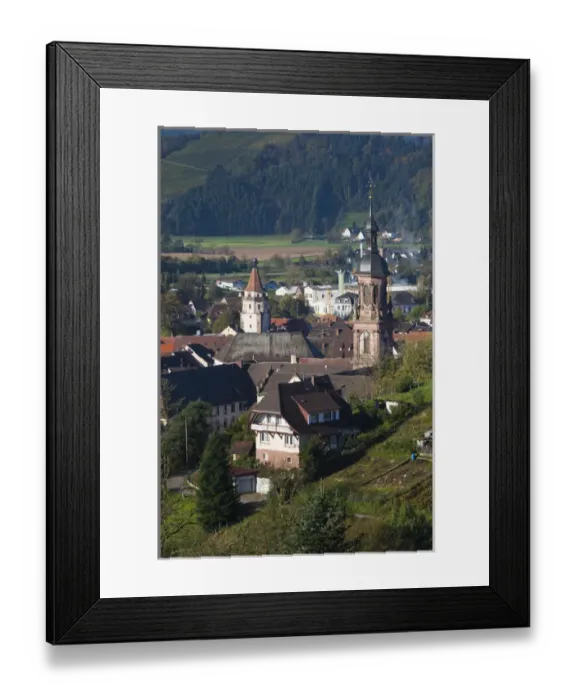 Framed Print : Germany, Baden-Wurttemburg, Black Forest, Gengenbach, elevated town view, fall Framed Print : Germany, Baden-Wurttemburg, Black Forest, Gengenbach, elevated town view, fall