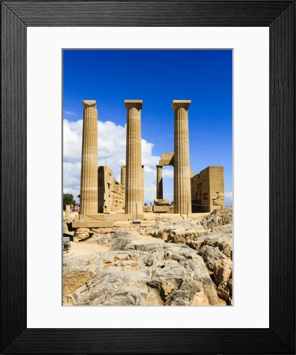 Framed Print : Doric temple of Athena. Dorian Acropolis of Lindos from about 10th Centiry BC. Rhodes