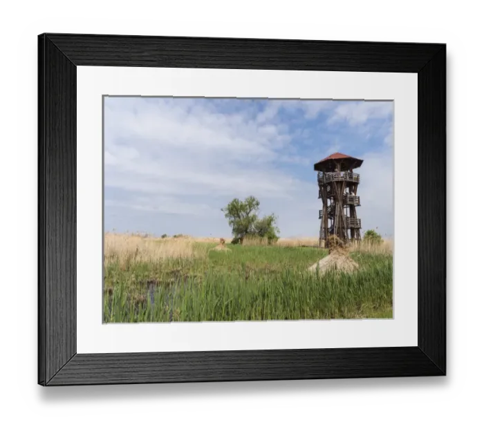 Framed Print : Watch tower at the fish ponds of Hortobagy (Hortobagy halasto) in the Hortobagy National Framed Print : Watch tower at the fish ponds of Hortobagy (Hortobagy halasto) in the Hortobagy National
