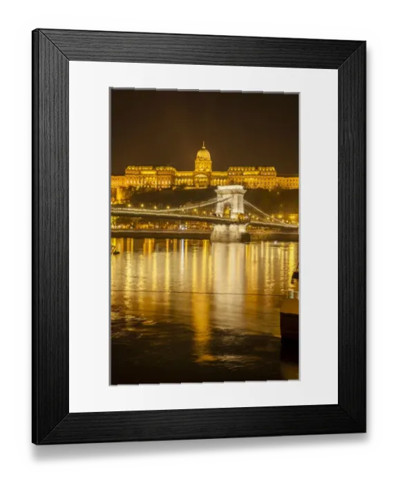 Framed Print : RM. Buda Castle. Chain Bridge. Nightscape. Donau ( Danube ) River surroundings. Budapest Framed Print : RM. Buda Castle. Chain Bridge. Nightscape. Donau ( Danube ) River surroundings. Budapest