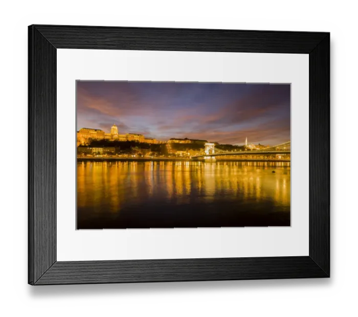 Framed Print : RM. Buda Castle. Chain Bridge. Nightscape. Donau ( Danube ) River surroundings. Budapest Framed Print : RM. Buda Castle. Chain Bridge. Nightscape. Donau ( Danube ) River surroundings. Budapest