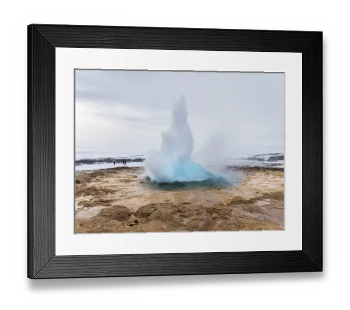 Framed Print : The geothermal area Haukadalur part of the touristic route Golden Circle during winter Framed Print : The geothermal area Haukadalur part of the touristic route Golden Circle during winter